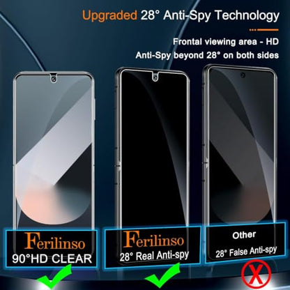 Ferilinso Privacy Screen Protector for Samsung Galaxy Z Flip 6/Z Flip 7 FE - size: Samsung Galaxy Z Flip 6 / Z Flip 7 FE