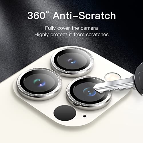 JETech Camera Lens Protector for iPhone 13 Pro Max/13 Pro, Silver, 1 Set - color: Silver