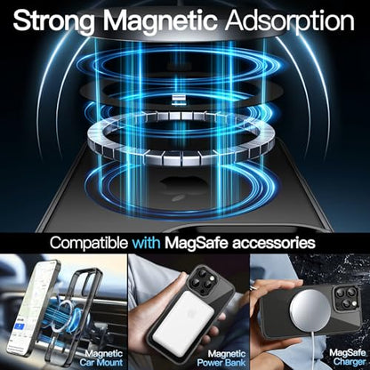JETech Magnetic Case for iPhone 16 Pro Max 6.9-Inch Compatible with MagSafe, Shockproof Phone Bumper Cover, Anti-Scratch Clear Back (Black) - color: Black, size: iPhone 16 Pro Max