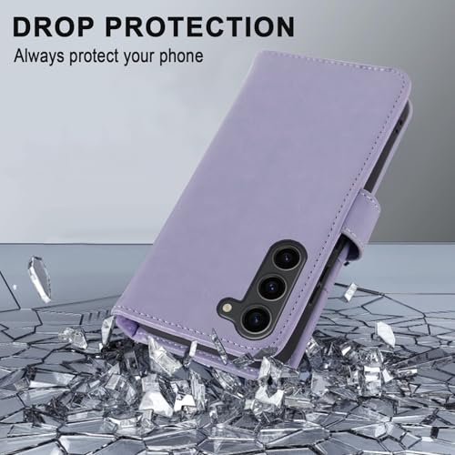 MONASAY Wallet Case for Samsung S23 with 3 Card Holders - Lavenders - color: Lavenders, size: Galaxy S23
