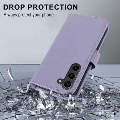 MONASAY Wallet Case for Samsung S23 with 3 Card Holders - Lavenders - color: Lavenders, size: Galaxy S23