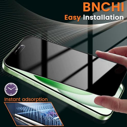 2 Pack 4 Way 360° Privacy Screen Protector for iPhone 15/iPhone 16, Horizontal and Vertical All Around Anti-Spy 9H Tempered Glass Film, Scratch Resistant, Zero Bubbles, Face ID Sensitive - size: iPhone 15/iPhone 16