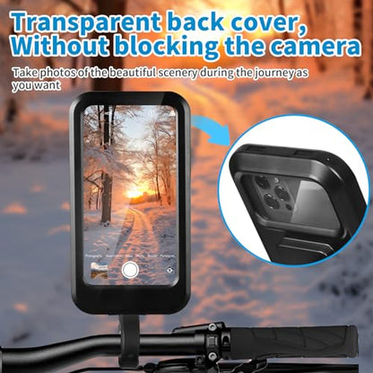 Waterproof Bike Phone Mount Touch-Screen Bicycle Phone Holder | Universal Waterproof Cell Phone Bag 360°Rotatable Motorcycle Scooter ATV MTB Phone Mount Holder for 4.7-6.8" Phones