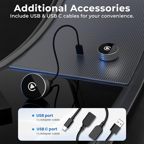 Wireless CarPlay Adapter 2025 Upgrade Wired CarPlay to Wireless, Mini USB Design for Cars with Built-in Wired Apple CarPlay Plug and Play Easy Use Fast Stable Connection Car Play for iPhone