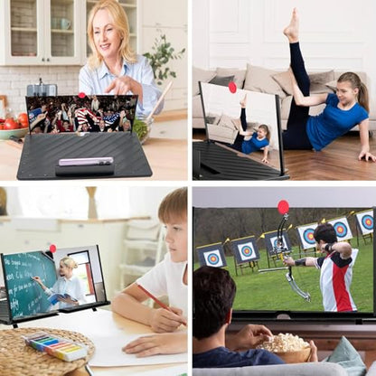 20 inch Screen Magnifier for Cell Phone – 3D HD Magnifing Screen Enlarger Projector for Movies Videos and Gaming – Foldable Phone Stand Holder with Screen Amplifier–Supports All Smartphones (Red-20‘’) - size: Red-20‘’