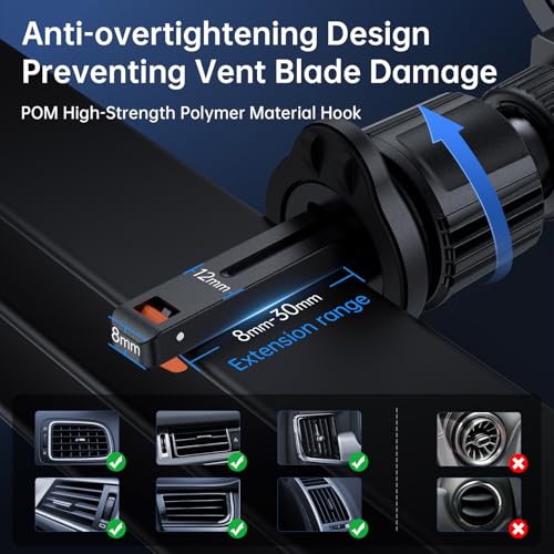 SYNCWIRE for MagSafe Car Holder【Ring Ventilation】【 360° Rotatable】【N55 Magnetic】 Phone Mount for Air Vent, Car Cell Phone Holder Mount Compatible iPhone iPhone 18 17 16 15 14 Pro Max