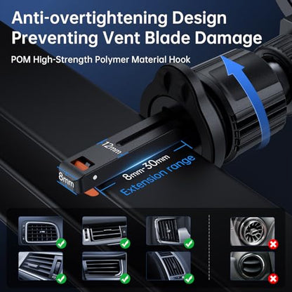 SYNCWIRE for MagSafe Car Holder【Ring Ventilation】【 360° Rotatable】【N55 Magnetic】 Phone Mount for Air Vent, Car Cell Phone Holder Mount Compatible iPhone iPhone 18 17 16 15 14 Pro Max