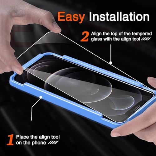 Milomdoi Screen Protector for Apple iPhone 12 Pro Max, Tempered Glass - size: iPhone 12 Pro Max 6.7 inch
