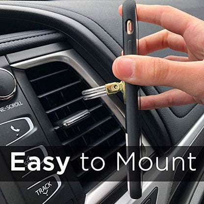 Tvoip 2Pcs Cell Phone Ring Holder, 3 in 1 Universal Phone Ring Stand Car Holder, Finger Grip Phone Holder and Tablet Stand Car Vent Phone Mount (Gold)