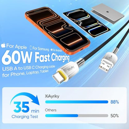 15FT USB C Cable 5-Pack, 60W Fast Charging, 480Mbps Data - color: Grey, size: 15Feet