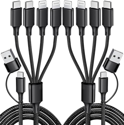 Multi Charging Cable, 2Pack 4FT 4 in 1 Charging Cable for Multiple Devices