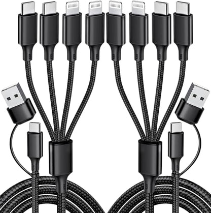 Multi Charging Cable, 2Pack 4FT 4 in 1 Charging Cable for Multiple Devices