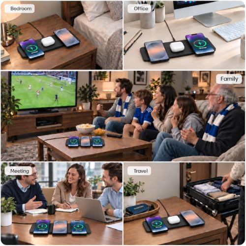 ZealSound Wireless Charging Pad for 3 Devices for iPhone 17/16/15 & Samsung