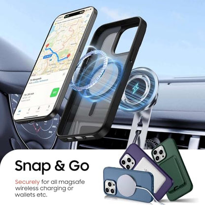 Magnetic for iPhone 12 Pro Max Wallet Case with Card Holder﻿ Black | Compatible with MagSafe, Shockproof Phone Cover with Detachable RFID Blocking Card Slot, Black - color: Black, size: iPhone 12 Pro Max