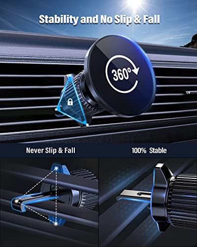2 Magnetic Car Mounts for iPhone 18-12 with 2 MagSafe Stickers - color: Black4