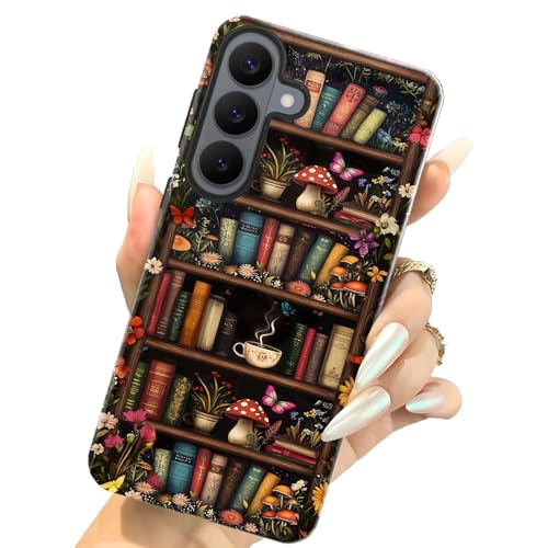 Case for Samsung Galaxy S26 Plus,Camera Protection Soft Glossy Phone Case - Retro Book Mushroom - color: Retro Book Mushroom, size: Samsung Galaxy S26 Plus