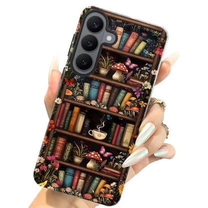 Case for Samsung Galaxy S26 Plus,Camera Protection Soft Glossy Phone Case - Retro Book Mushroom - color: Retro Book Mushroom, size: Samsung Galaxy S26 Plus