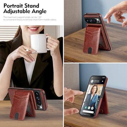SkyEagle for MagSafe Google Pixel 9 Pro XL Wallet Case,Brown - color: Brown, size: Google Pixel 9 Pro XL 6.8"