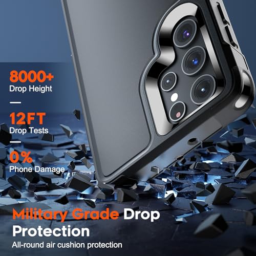 zapica Designed for Samsung Galaxy S22 Ultra Case, Black | Military Grade Drop Protection, Dual Layer Structure Design, Heavy Duty Shockproof Non-Slip Phone Cover - color: Black, size: Samsung Galaxy S22 Ultra 6.8''