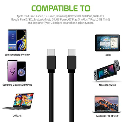Retractable USB-C Cable, Type-C 3 Feet Charging Cable Compatible to iPhone 15 Pro Max, iPad Pro Air Mini, Samsung Galaxy Smartphones, Google Pixel LG Moto(2Pack) - style: USB-C to USB-C