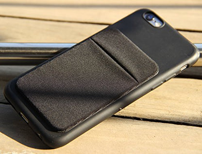 Fulgamo Phone Wallet Stick on,Card Holder for Phone Case,Phone Card Holder - color: 2Black,1Purple