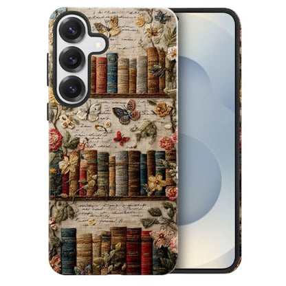 Compatible with Samsung Galaxy S25 Case,Glossy Case All-Round Protection Shockproof Anti-Scratches TPU Cover,Cases for Man Woman-Antique Bookshelf - color: Antique Bookshelf, size: Galaxy S25