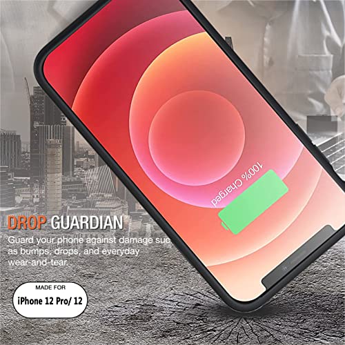iPhone 12/12 Pro Battery Case, Upgraded 10000mAh Rechargeable Portable Charging Case with Wireless Charging Compatibility for iPhone 12/12 Pro (6.1 inch) with Carplay Battery Pack Charger Case (Black) - size: iPhone 12/12 Pro