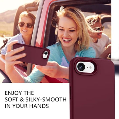 GUAGUA Compatible with iPhone 17e Case 6.1 Inch Liquid Silicone Soft Gel Rubber Slim Thin Microfiber Lining Cushion Texture Cover Shockproof Protective Phone Case for iPhone 17e, Wine Red - color: Wine Red, size: iPhone 16e/iPhone 17e