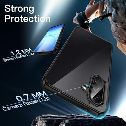 JETech Case for Samsung Galaxy A17, Anti-Yellowing, Black | Shockproof Protection, Scratch Resistant Hard PC Back, Durable Transparent TPU Bumper - color: Black, size: Galaxy A17