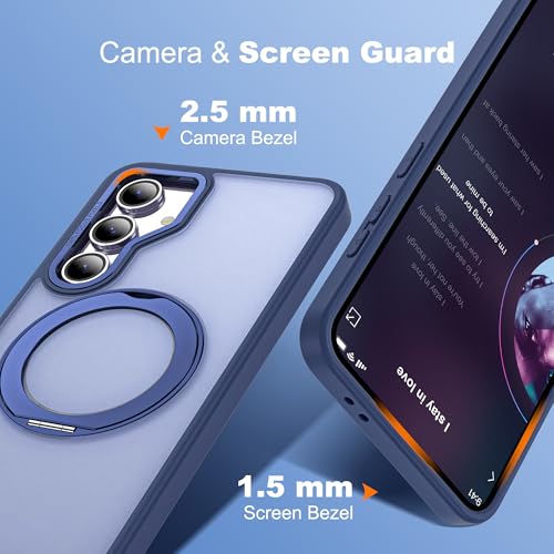 for Samsung Galaxy S23 FE Case with 360° Spin Stand,Blue | 360° Spin Magnetic Ring Stand,Compatible with Magsafe,Military Protection Phone Case - color: Blue, size: Samsung Galaxy S23 FE