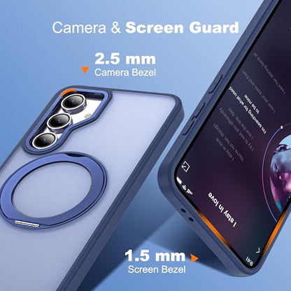 for Samsung Galaxy S23 FE Case with 360° Spin Stand,Blue | 360° Spin Magnetic Ring Stand,Compatible with Magsafe,Military Protection Phone Case - color: Blue, size: Samsung Galaxy S23 FE