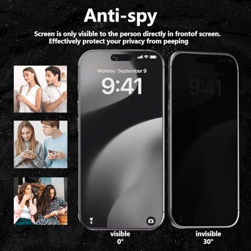 2 Pack for iPhone 17 Pro Max Privacy Screen Protector. Anti Scratch, Self-Healing, Anti Spy Flexible TPU Film NOT Tempered Glass for iPhone 17 Pro Max