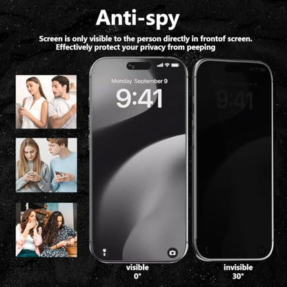 2 Pack for iPhone 17 Pro Max Privacy Screen Protector. Anti Scratch, Self-Healing, Anti Spy Flexible TPU Film NOT Tempered Glass for iPhone 17 Pro Max