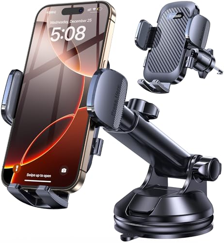 Romuto Phone Holders for Your Car Phone Holder Mount【90+LBS Suction Cup】 - color: Dark Black