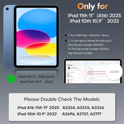 OMOTON 360° Privacy Screen Protector for iPad (A16) 11th/10th Gen 11/10.9" - size: iPad 11''/10.9'' Gen 11/10