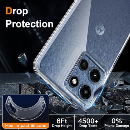 Silicone Clear for Moto G 5g 2025 Case,Ultra Thin with Comfort Grip | Soft Slim-Fit TPU Moto G 5g 2025 Phone Cover,Non-Slip,Shockproof Protection,Scrath-Resistant - size: Moto g 2025