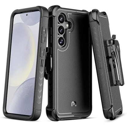 M MYBAT PRO for Samsung Galaxy S25 Plus Case with Belt Clip Holster - color: Black, size: Samsung Galaxy S25 Plus