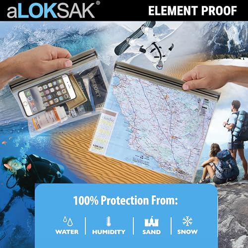LOKSAK - aLOKSAK Waterproof Cellphone Dry Bags - Airtight Underwater Phone Pouch - Touch Screen Compatible - Diving Certified - size: 9 x 6 inch - 2 Pack