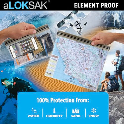 LOKSAK - aLOKSAK Waterproof Cellphone Dry Bags - Airtight Underwater Phone Pouch - Touch Screen Compatible - Diving Certified - size: 6 X 9 inch - 2 Pack
