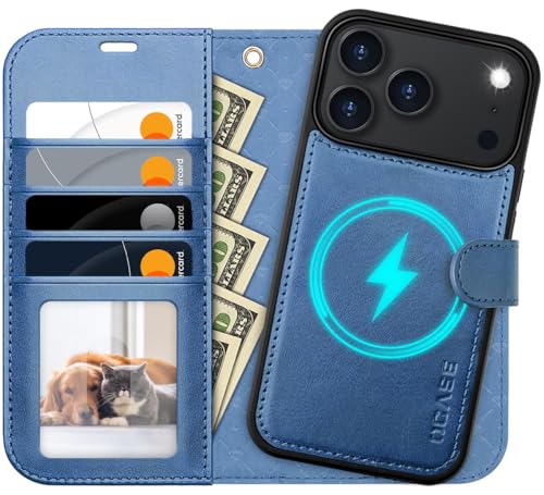 OCASE for iPhone 17 Pro Max Detachable Wallet Case with Card Holder, 2 in 1 PU Leather Flip Folio with RFID Blocking Stand Wrist Strap Shockproof Phone Cover 6.9 Inch 2025, Light Blue - color: Light Blue, size: iPhone 17 Pro Max