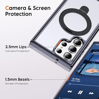 Clear Case for Samsung Galaxy S24 Ultra with Stand 6.8",Black - color: Black, size: Samsung Galaxy S24 Ultra