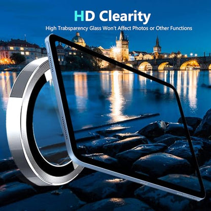 Zeking (2 Set) for iPad Air 13/ Air 11 M3 2025Camera Lens Protector, Scratch-Resistant HD Clarity Ultra-Thin 9H Tempered Glass with Aluminum Edging, Individual Metal Lens Cover(Grey) - color: Grey