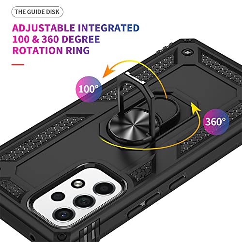 for Samsung A53 5G Case, Galaxy A53 5G Case with HD Screen Protector, [Military Grade 16ft. Drop Tested] Ring Shockproof Protective Phone Case for Samsung Galaxy A53 5G,Black - color: Samsung Galaxy A53 5G Case Black