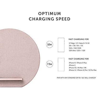 Native Union Dock Wireless Charger Stand - High Speed [Qi Certified] 10W Versatile Fast Wireless Charging Stand - Compatible with iPhone 11/11 Pro/11 Pro Max (Rose) - color: Rose