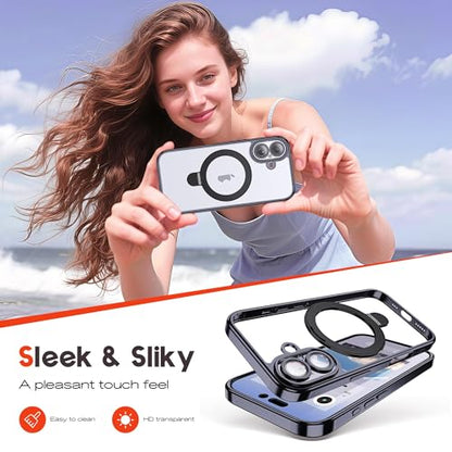 for Plating iPhone 17 Case with Magnetic Stand,Black - color: Black, size: iPhone 17