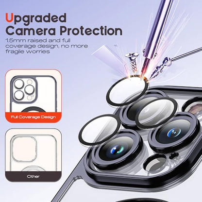 for Plating iPhone 16 Pro Case with Magnetic Stand,Black - color: Black, size: iPhone 16 Pro