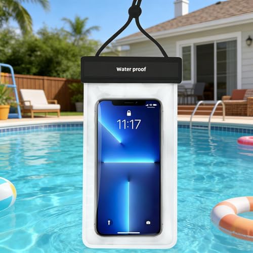 Waterproof Phone Pouch Touchscreen Protective Lightweight Black | Waterproof Pouch for Swimming for Women Men Summer Vacation Beach Pool Cruise Outdoor Adventure - color: black