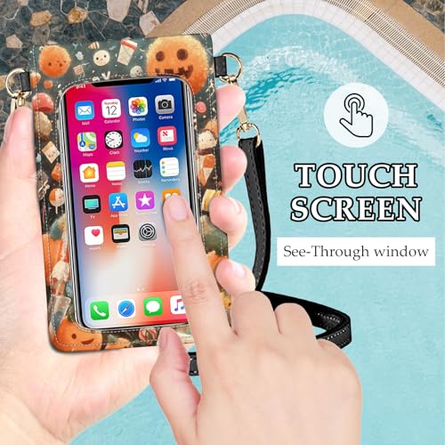 Small Crossbody Bags for Women Touchscreen Cell Phone Bag Cross Body Purses with adjustable Strap,Gifts For Teenage Girls - color: Happy Halloween Ghost