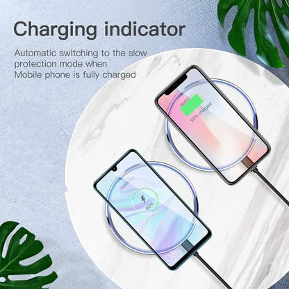 Fast Wireless Charger,25W Wireless Charging Induction Pad for iPhone 18/Duo - color: Mirror White
