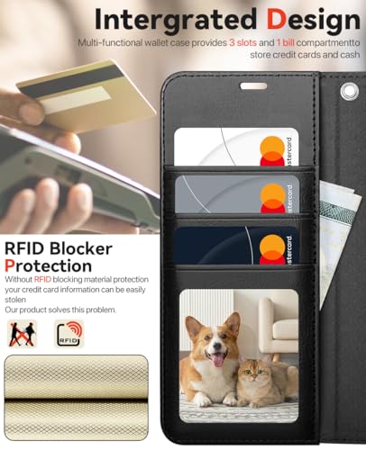 OCASE for Samsung Galaxy S26 Detachable Wallet Case with Card Holder, [2 in 1] PU Leather Flip Folio Case with RFID Blocking Stand Wrist Strap Shockproof Phone Cover 2026, Black | Magnetic [Wireless Charging] [Card Slot] Leather Shockproof Case Mobile Pho